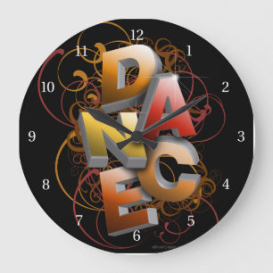 3D Dance (fall) Large Clock