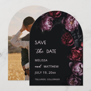 3D Dark Romantic Flowers Save The Date