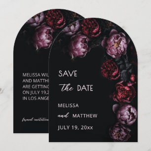 3D Dark Romantic Flowers Save The Date