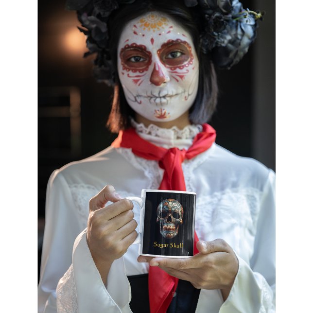 3D Day of the Dead skull, custom Coffee Mug (Creator Uploaded)