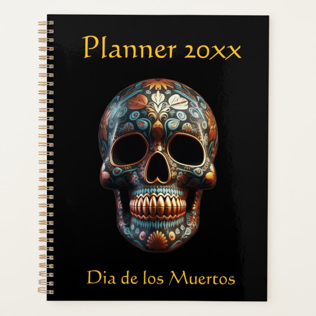 3D Day of the Dead skull, custom Planner (Front)
