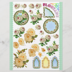 3D Decoupage - Floriade - White and yellow roses