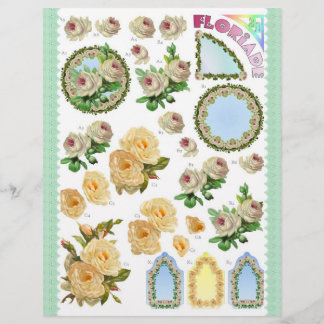 3D Decoupage - Floriade - White and yellow roses