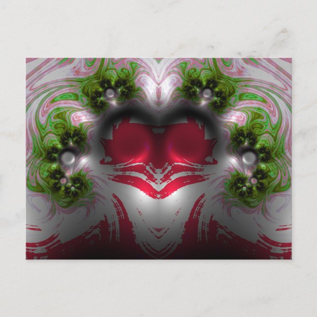 ~ 3D Design Pattern ~ Christmas Colours~ Postcard (Front)