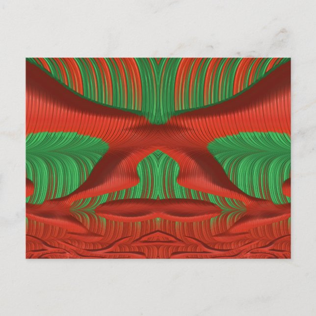 ~ 3D Design Pattern ~ Christmas Colours~ Postcard (Front)