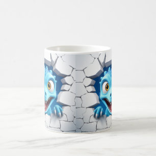 3D Dinosaur Hole in a Wall Mug: Quirky and Playful Coffee Mug