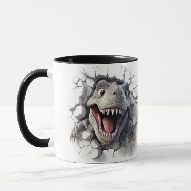 3D Dinosaur Hole In A Wall Mug - Unleash Your Inne (Left)