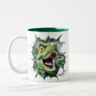 3D Dinosaur Hot Cocoa Kids Two-Tone Coffee Mug