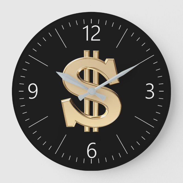 3D dollar sign Large Clock (Front)