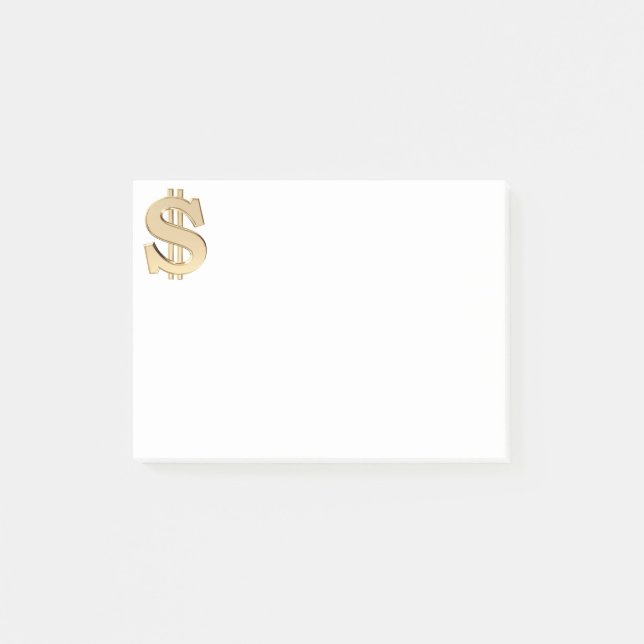 3D dollar sign Post-it Notes (Front)