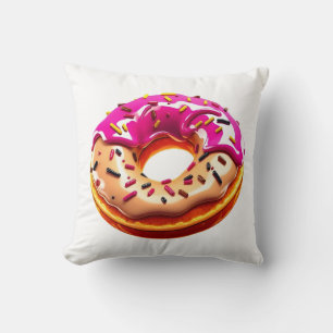 3D Donut with Pink Frosting Cushion