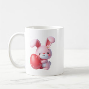 3D Easter Bunny Holding Egg Coffee Mug