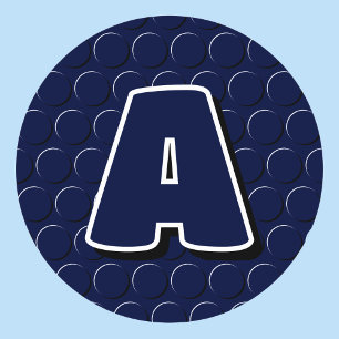 3D Effect Blue And White Raised Dots And Alphabet Classic Round Sticker