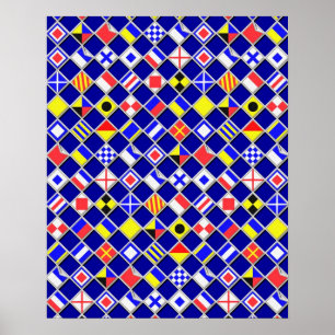 3D Effect Chequered Nautical Flag tiles Decor