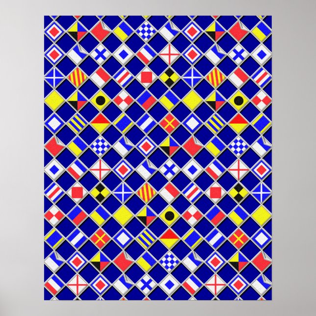 3D Effect Chequered Nautical Flag tiles Decor (Front)