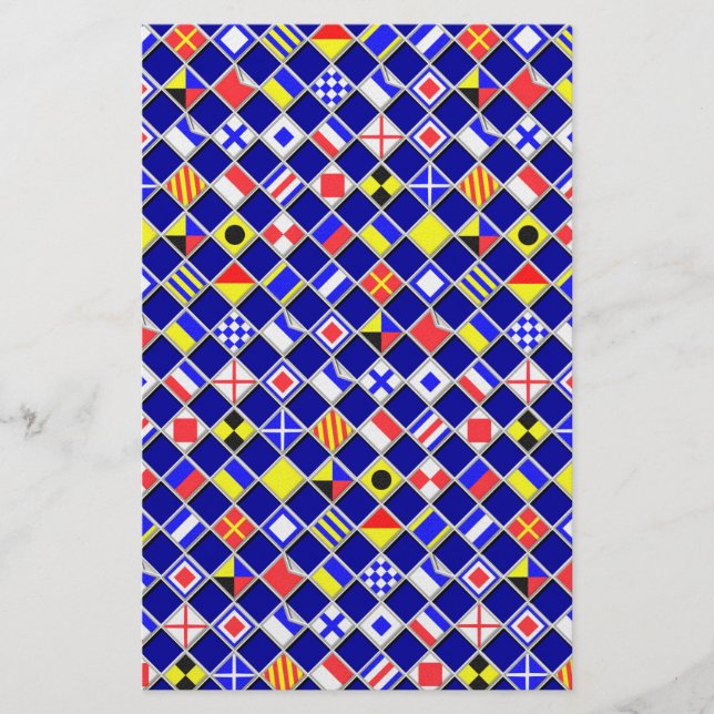 3D Effect Chequered Nautical Flag tiles Decor Stationery (Front)