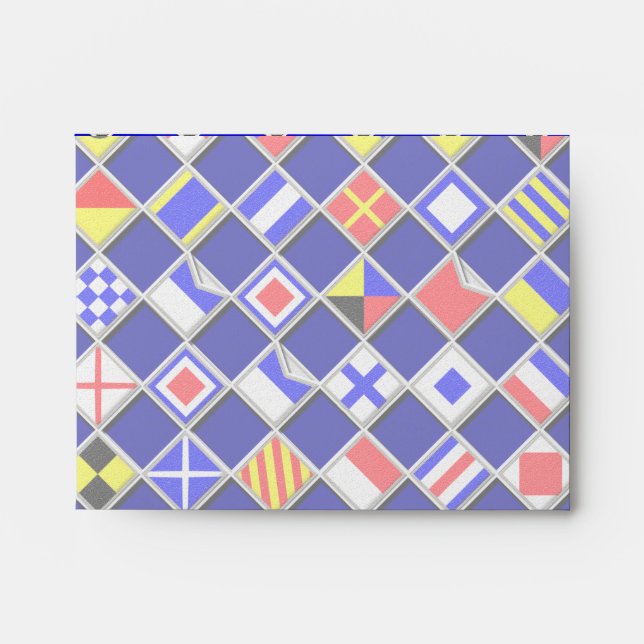3D Effect Chequered Nautical Flag tiles Motif Envelopes (Front)