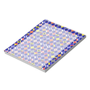 3D Effect Chequered Nautical Flag tiles Motif Notepad