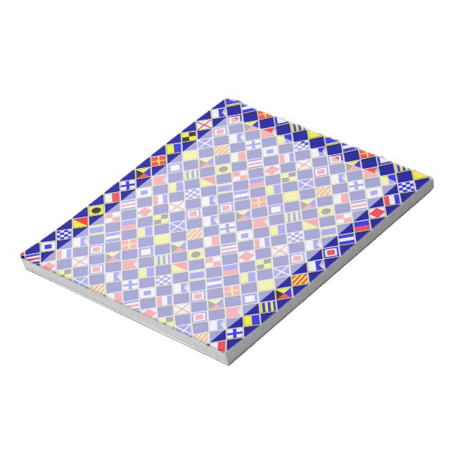 3D Effect Chequered Nautical Flag tiles Motif Notepad (Rotated)