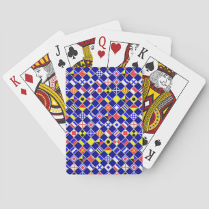 3D Effect Chequered Nautical Flag tiles Motif Playing Cards