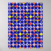 3D Effect Chequered Nautical Flag tiles Motif