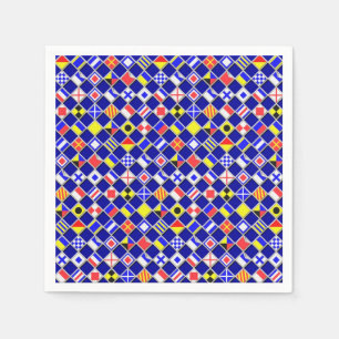 3D Effect Chequered Nautical Flag tiles Pattern Napkin