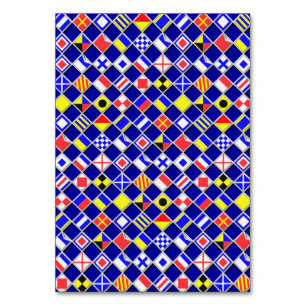 3D Effect Chequered Nautical Flag tiles Pattern Table Number