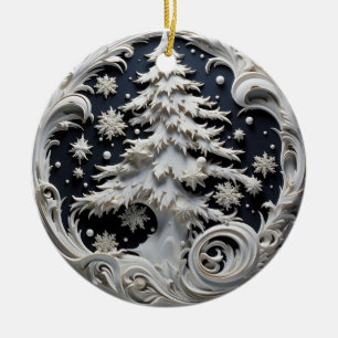 3D Effect Christmas Tree Ornament Custom Name