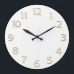 3D  Effect Gold White Minimalism Large Clock<br><div class="desc">Unique minimal and decorative 
Corresponds to actual fashion trend in marble home decor.
You can change the shape and colour of the hand.</div>