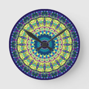 3D Effect Ivanna Kaleidoscope Design Round Clock
