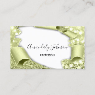3D Effect Makeup Artist Mint White Business Card