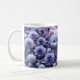 3D effect mug cat and flowers- cat mug
