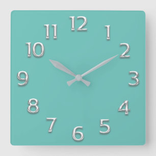 3D  Effect Silver GRAY Minimalism Modern TIFFANY Square Wall Clock