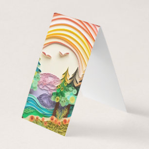 3D Effect Summer Scene Background  Business Card