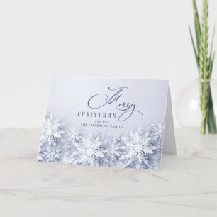3D Elegant Snowflakes Christmas Greeting Holiday Card