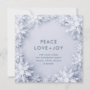 3D Elegant Snowflakes Christmas Greeting Holiday Card