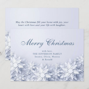 3D Elegant Snowflakes Christmas Greeting Holiday Card
