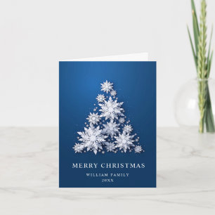3D Elegant Snowflakes Christmas Tree Greeting Holiday Card