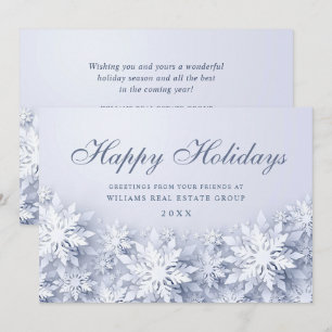 3D Elegant Snowflakes Corporate Christmas Greeting Holiday Card