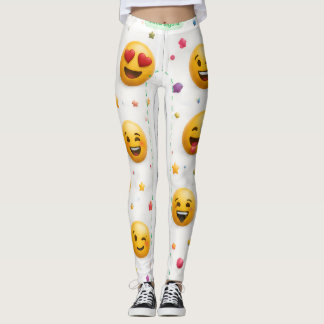 3D Emoji Pattern Women's Leggings – Fun All-Over P