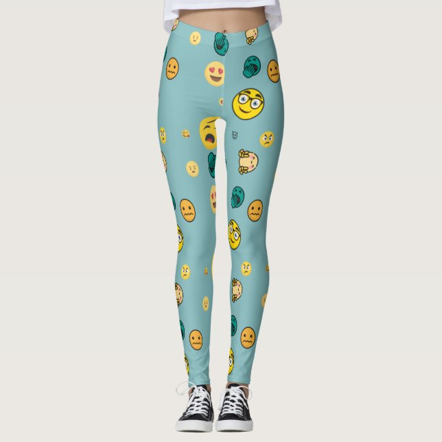 3d Emojis pattern  Leggings (Front)