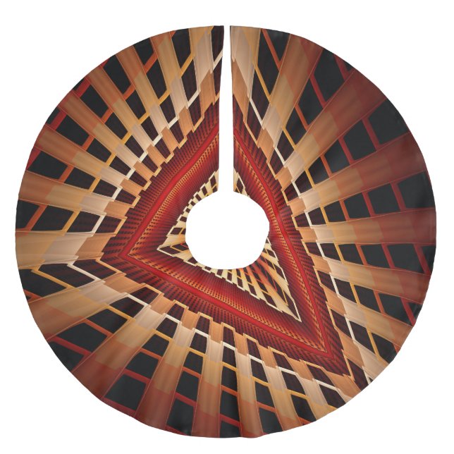 3D Fantasy Network Modern Fractal Graphic Design Brushed Polyester Tree Skirt (Front)