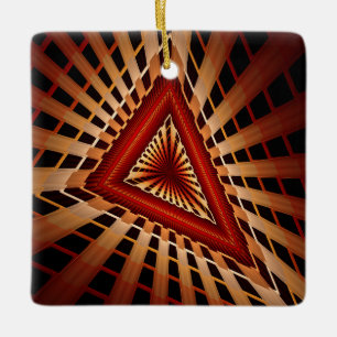 3D Fantasy Network Modern Fractal Graphic Design Ceramic Ornament