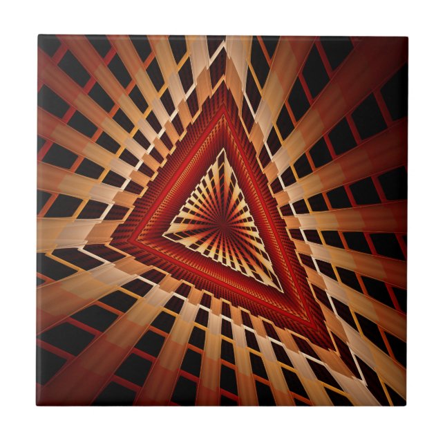 3D Fantasy Network Modern Fractal Graphic Design Ceramic Tile (Front)