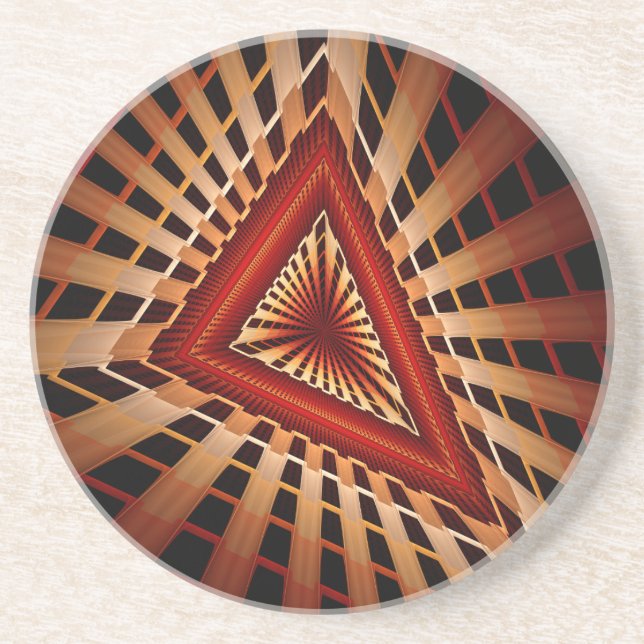 3D Fantasy Network Modern Fractal Graphic Design Coaster (Front)