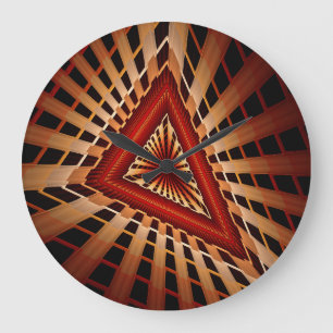 3D Fantasy Network Modern Fractal Graphic Design Large Clock