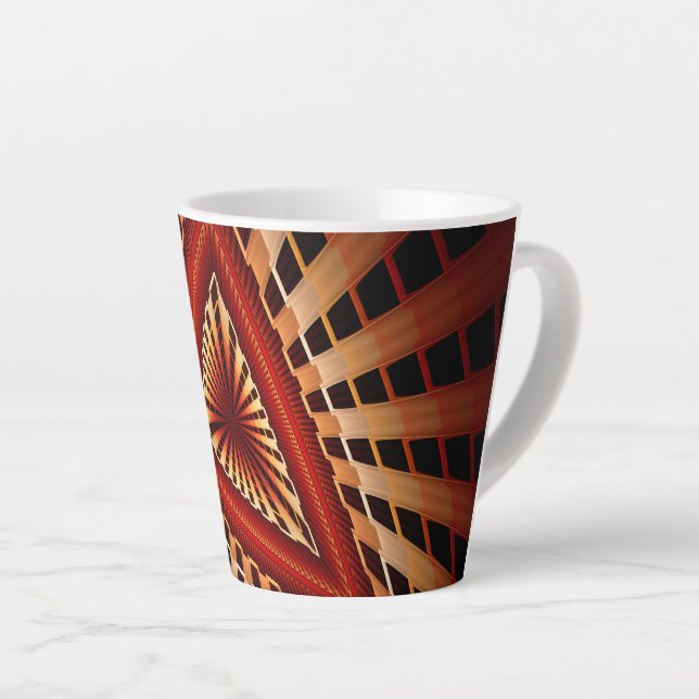 3D Fantasy Network Modern Fractal Graphic Design Latte Mug (Right Angle)