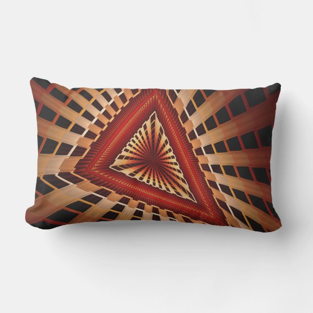 3D Fantasy Network Modern Fractal Graphic Design Lumbar Cushion (Front)