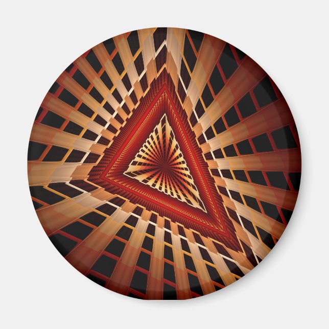 3D Fantasy Network Modern Fractal Graphic Design Magnet (Front)