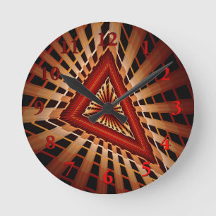3D Fantasy Network Modern Fractal Graphic Design Round Clock
